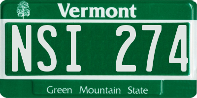 VT license plate NSI274