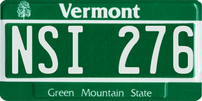 VT license plate NSI276