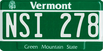 VT license plate NSI278
