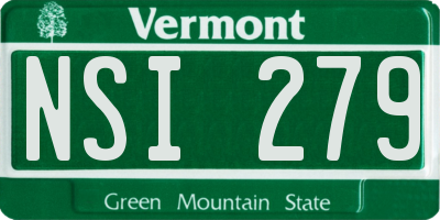 VT license plate NSI279