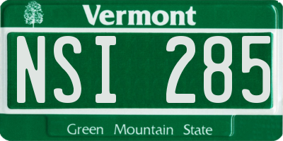 VT license plate NSI285