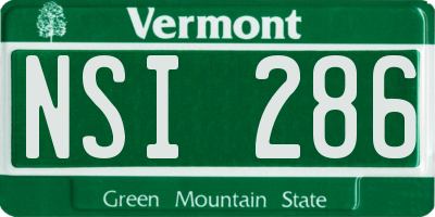 VT license plate NSI286