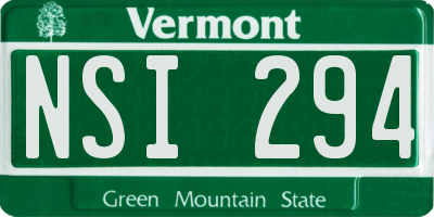 VT license plate NSI294