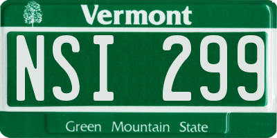 VT license plate NSI299
