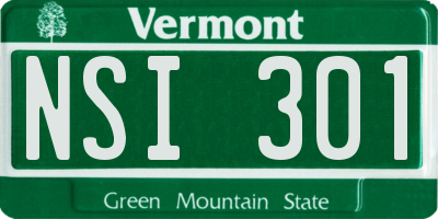VT license plate NSI301