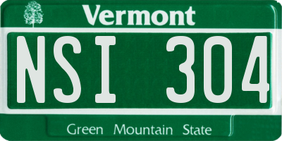 VT license plate NSI304