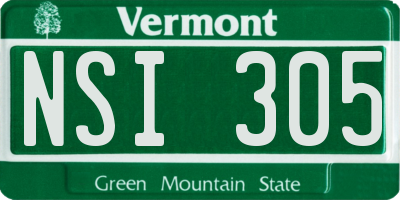 VT license plate NSI305