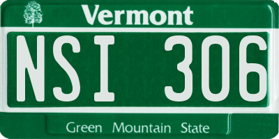 VT license plate NSI306