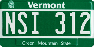 VT license plate NSI312