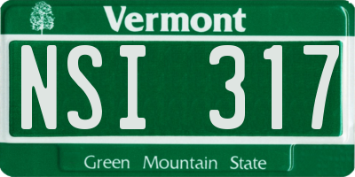 VT license plate NSI317