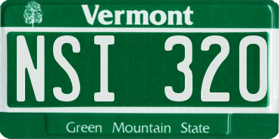 VT license plate NSI320