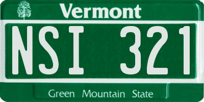 VT license plate NSI321