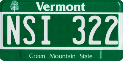 VT license plate NSI322