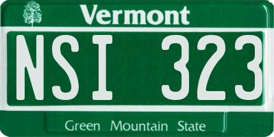 VT license plate NSI323