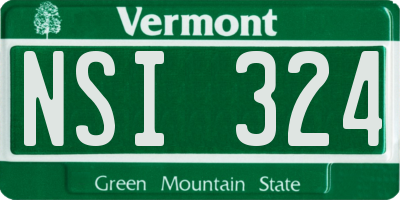 VT license plate NSI324