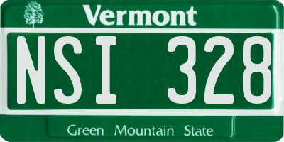 VT license plate NSI328