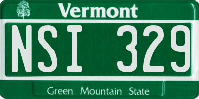 VT license plate NSI329