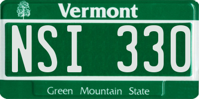 VT license plate NSI330