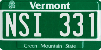 VT license plate NSI331