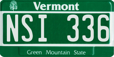 VT license plate NSI336