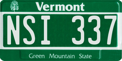 VT license plate NSI337