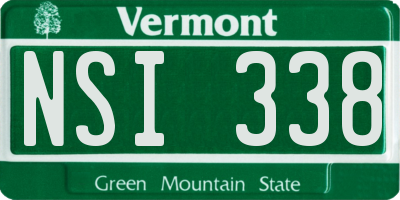 VT license plate NSI338