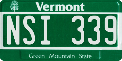 VT license plate NSI339