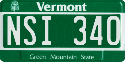 VT license plate NSI340