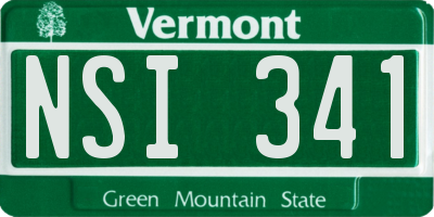 VT license plate NSI341