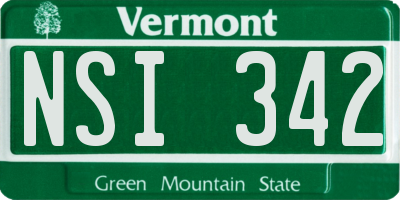 VT license plate NSI342