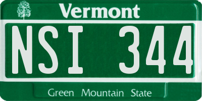 VT license plate NSI344