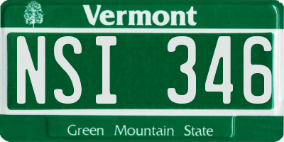 VT license plate NSI346
