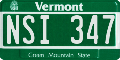 VT license plate NSI347