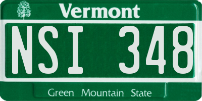 VT license plate NSI348