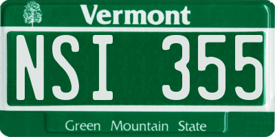 VT license plate NSI355