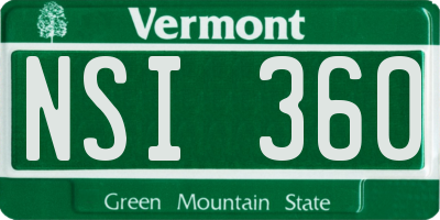 VT license plate NSI360