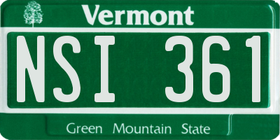 VT license plate NSI361