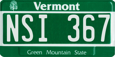 VT license plate NSI367