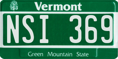 VT license plate NSI369