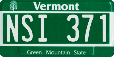 VT license plate NSI371