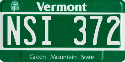 VT license plate NSI372