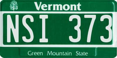 VT license plate NSI373