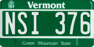 VT license plate NSI376