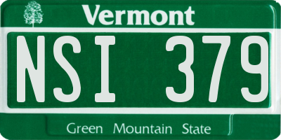 VT license plate NSI379