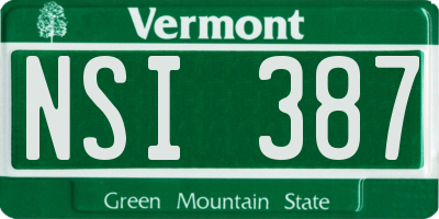 VT license plate NSI387