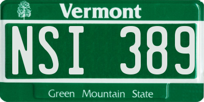 VT license plate NSI389