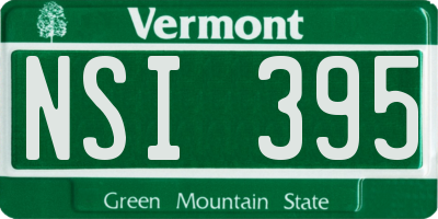 VT license plate NSI395