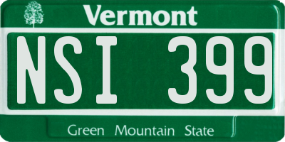 VT license plate NSI399