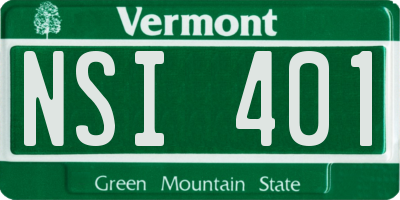 VT license plate NSI401