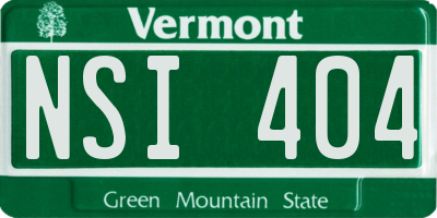 VT license plate NSI404